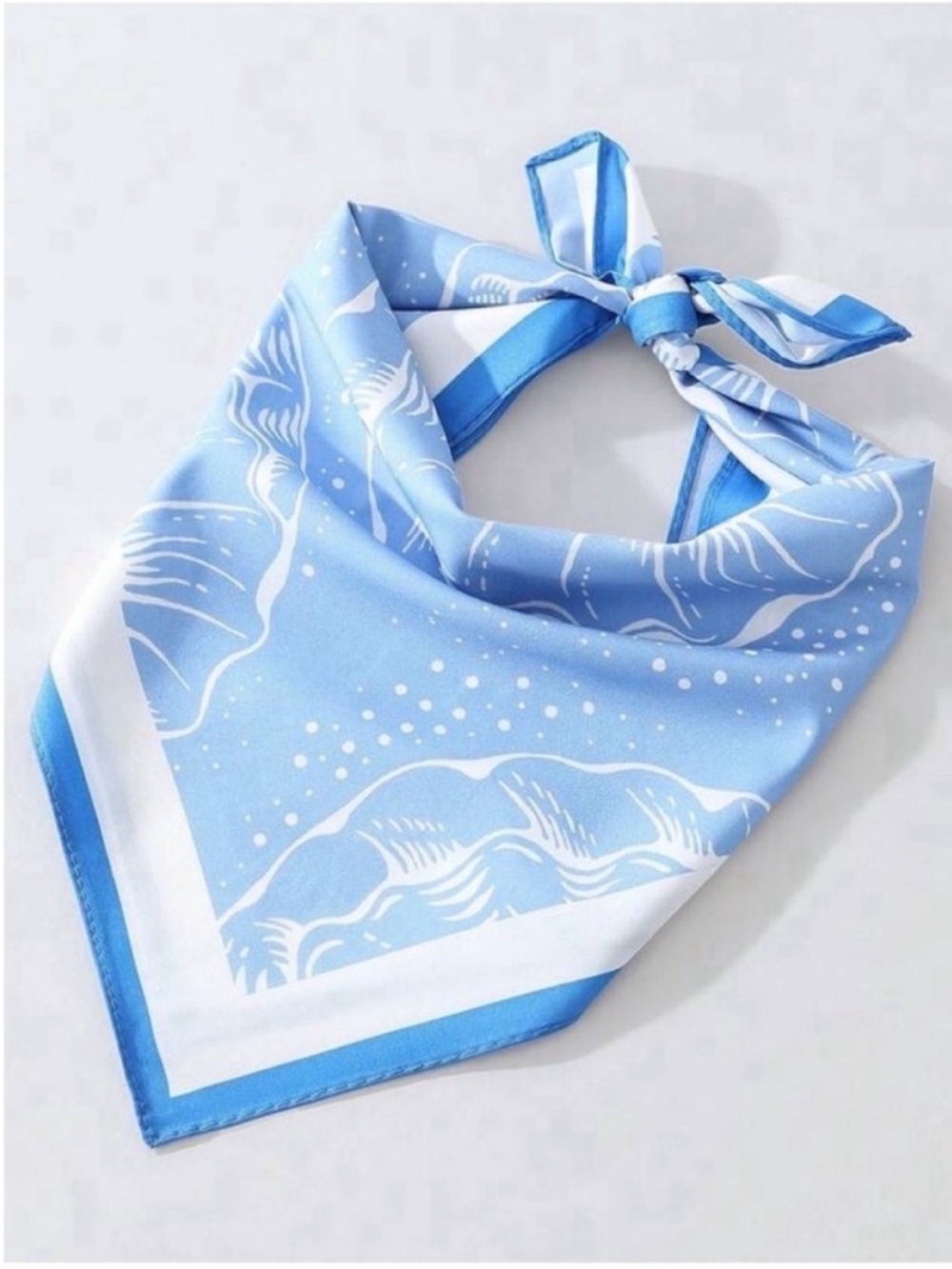 New! Colorful Blue Shell 17” Hair Neck Bag Scarf NWOT - Picture 2 of 2